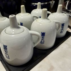 6 Vintage No Chips Japanese oil burner Korean soy dispenser