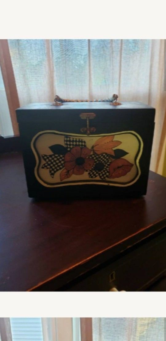 Vintage homemade wooden purse