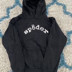 Sp5der VVS Black Hoodie - Medium