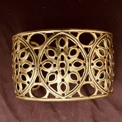 Lucky Brand Filigree Flower Cuff Bracelet Sz Med 