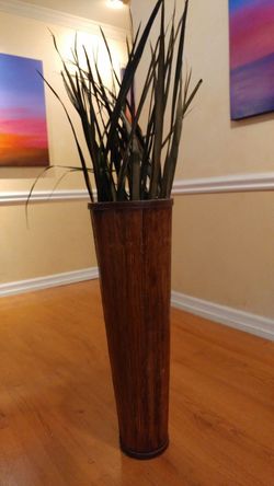 Home decor, bamboo vase, tropical design decoration