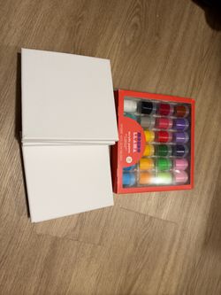 24-Count Acrylic Paint Set with Canvases