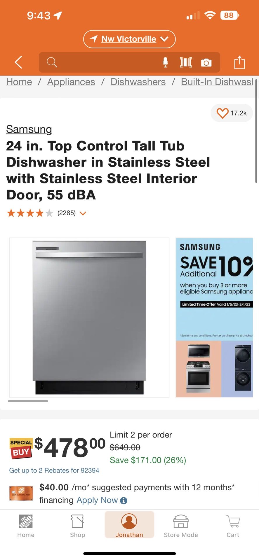 Samsung Dishwasher Brand New! 