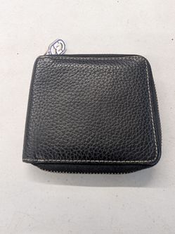 Pre-Loved unisex mascotte Compact Bi Fold zippered pebbled Leather Wallet | Gently used in great condition..Looks New!!