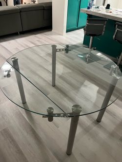 Glass dining table