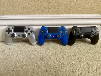 PS4 DualShock 4, 3 Wireless Controller Midnight Blue, Silver Black CUH-ZCT2U