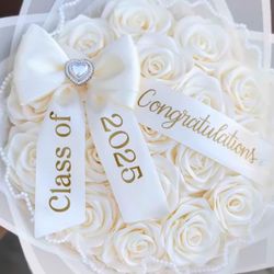 graduation white bouquet