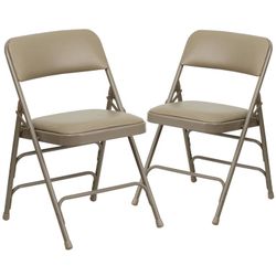 Carnegy Avenue Beige Frame Metal Folding Chair $50/2pcs