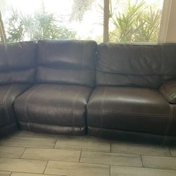 Dark Brown Leather Couch