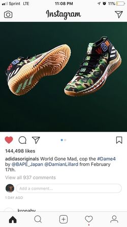 Size 10 bape x dame