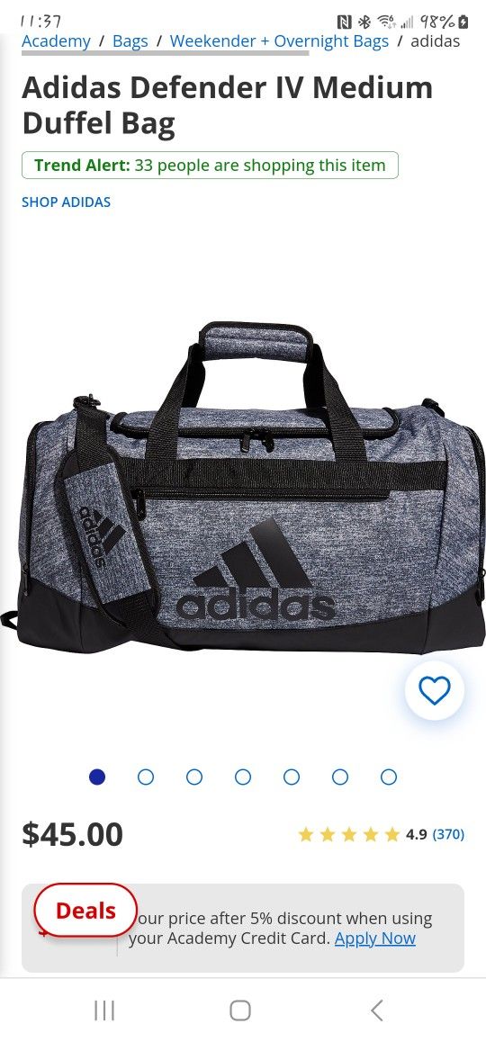 Adidas Unisex Defender II Medium Duffel Bag, Jersey Onix/Black/Light Onix