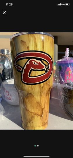 30oz Diamondbacks Wood Grain Double Wall Stainless steel tumbler 