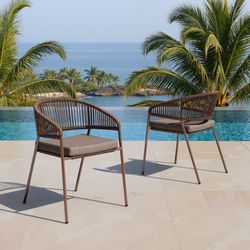 Skye Brown Outdoor Dining Chair (Set of 2)