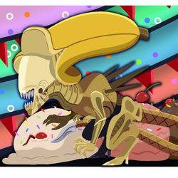 Banana Xenomorph Sticker / Magnet