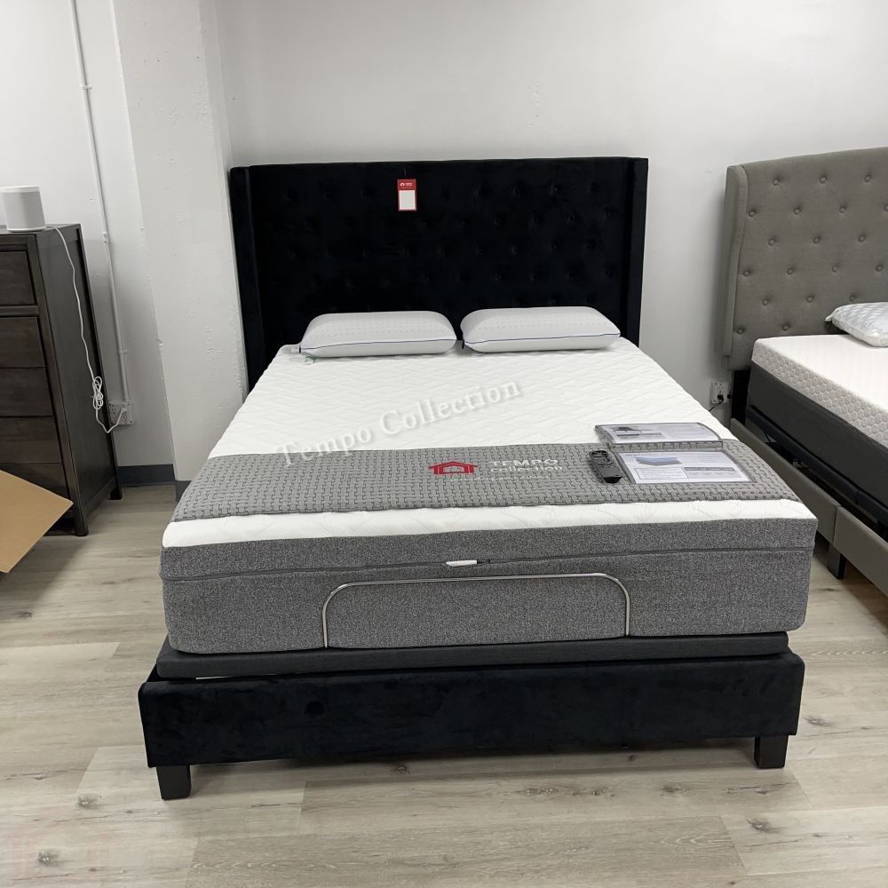 Queen Size Platform Bed Frame, Black Color, SKU#10CM7141BK-Q