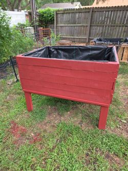 Large elevated wooden planter