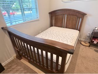 Baby Appleseed Solid Wood Bedroom Set – Bed Frame & Dresser with Hutch
