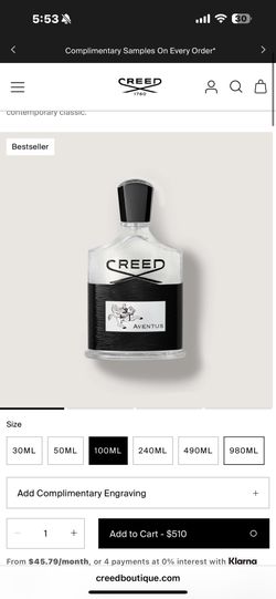 creed aventus authentic