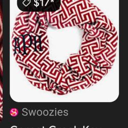 GARNET GREEK KEY INFINITY SCARF 