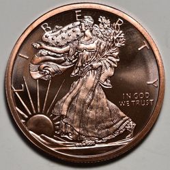 1 Oz .999 Fine Copper Round | Walking Liberty Design - Bullion