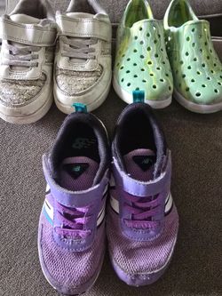 New Balance Girl Sneakers, Cat & Jack Sneakers, and Slip On Shoes Size 10