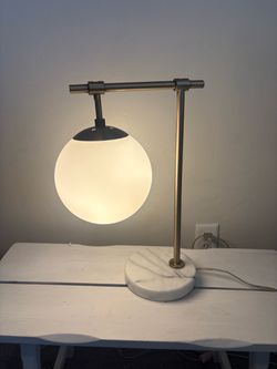 Modern Globe Table Lamp with Marble Base