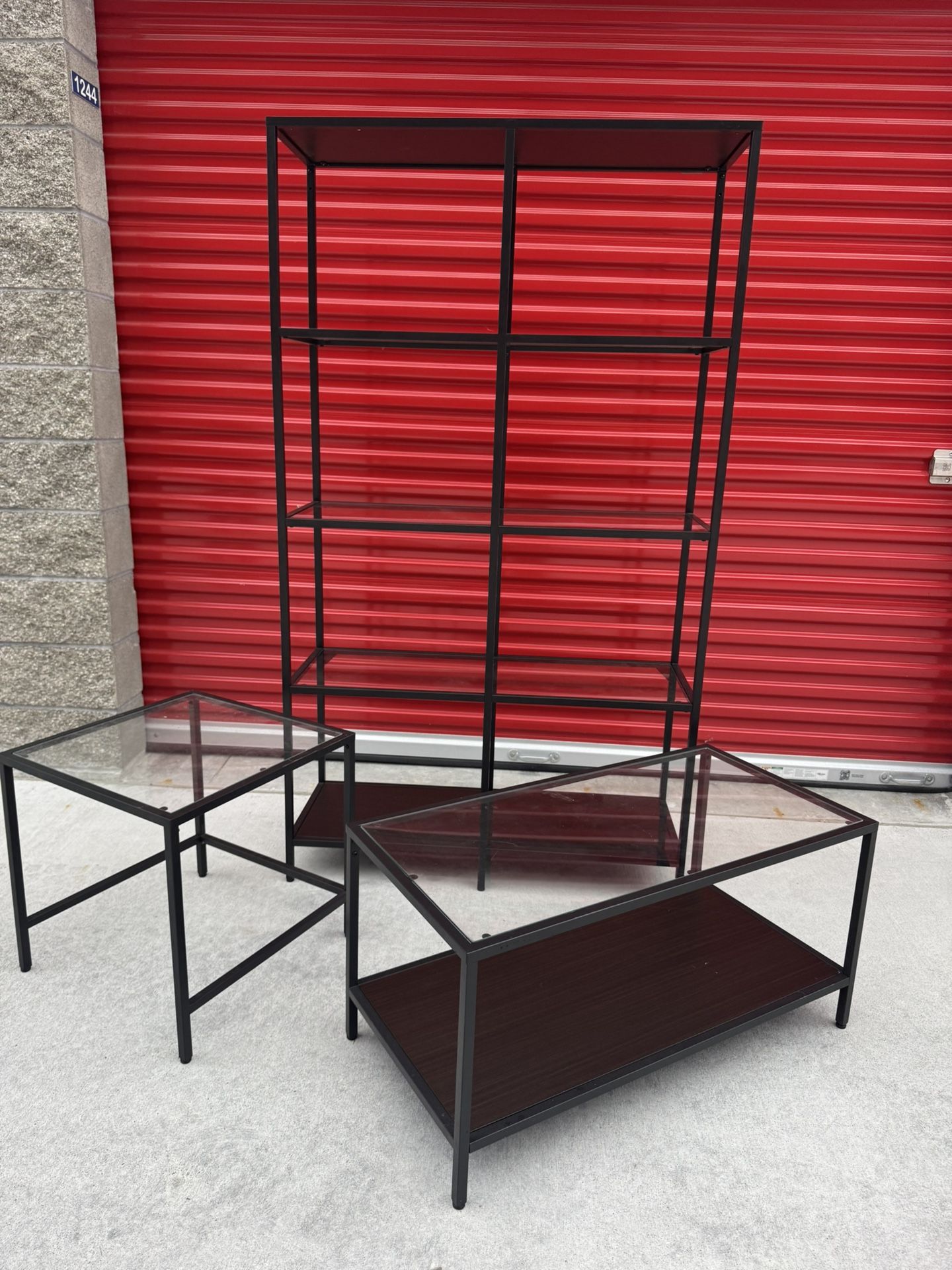 IKEA Vittsjo Metal & Glass Shelf Coffee Table & End Table