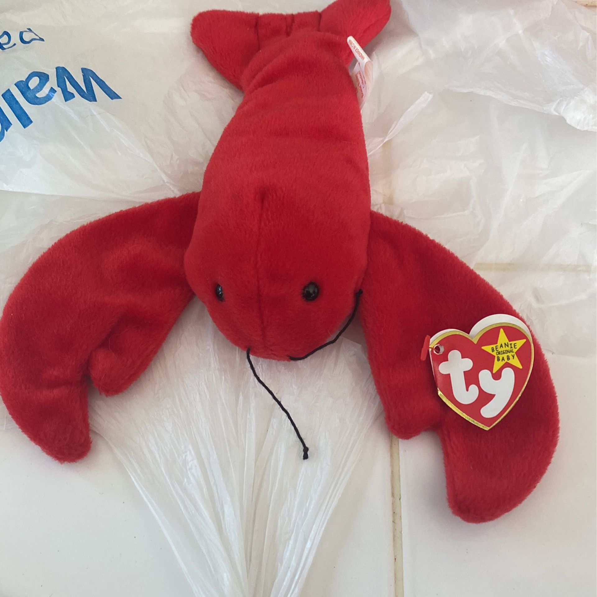 Pinchers The Lobster Beanie Baby Rare (retired) 1993 PVC Pellets In New Condition!