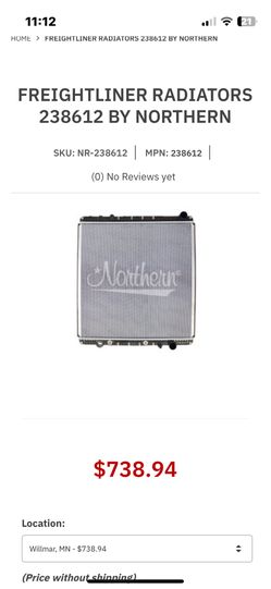 Freight Liner Radiator By Nothern 