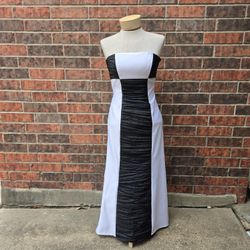 Vintage Jessica McClintock Gunne Sax Black And White Evening Dress 