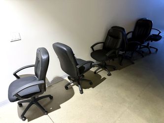 Set of 5 Black Office Chairs – Rolling Desk Chairs