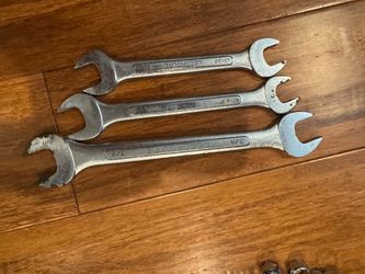Set of 3 vintage electrolyte double open end wrenches