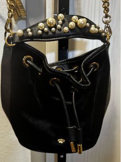 Juicy Couture Velvet Wilshire Woodlands Mini Bucket Bag - Pearl Handle Y2K