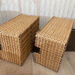 Storage Crates (2) With Metal Frame supports-RS Collection - New, One With Tag