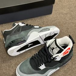 Jordan Air Jordan 4 “Fear” Abrasion-resistant Breathable Mid-top Retro Basketball Shoes Men And Women Alike Black And White