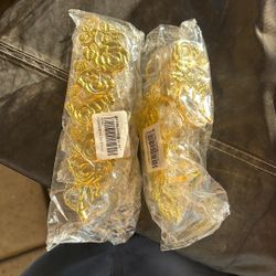 Gold Floral Napkin Rings 12