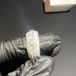 Diamond Ring Ice out VVS1 Mossinate 925 Silver 