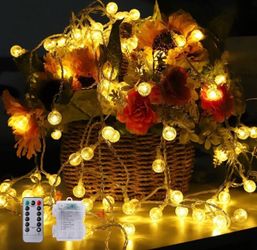 String Lights Battery Operated Outdoor Lights with Remote Timer 20FT 50LED