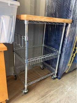 Butcher block rack stand chrome kitchen, or outdoor