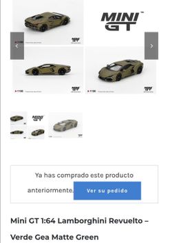 Mini GT 1:64 Lamborghini Revuelto Verde Gea Matte Green