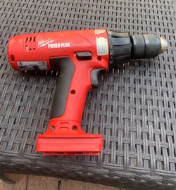 Milwaukee power plus 1/2 cordless 18V cat.0522-20 Drill driver only. Works with the older V18 style Milwaukee battery.Tool only Works good