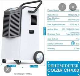 Colzer dehumidifier