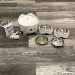CATIT PIXI CAT WATER FOUNTAIN & 2 BOWLS