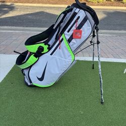 Nike Air Hybrid Energy  Limited Edition Stand Golf Bag Pewter/Green Strike