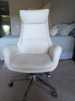 Brayden Studio Cream Faux Leather Executive Chair