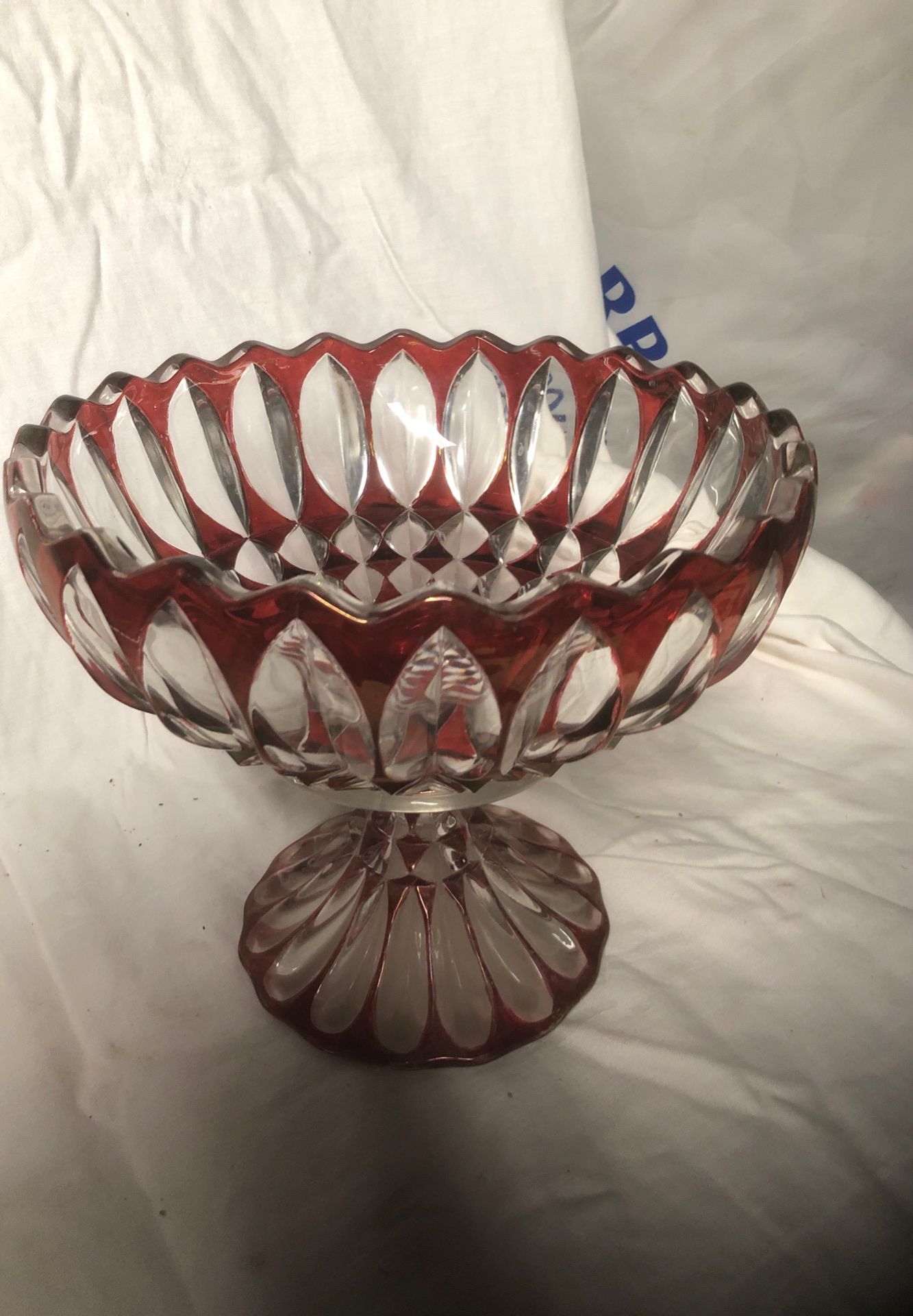 Beautiful, antique crystal… Carnival glass?… Centerpiece back/bowl