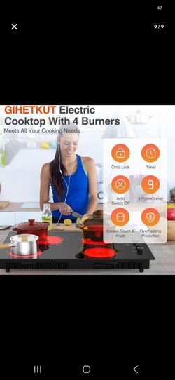 GIHETKUT 4-Burner Electric Cooktop