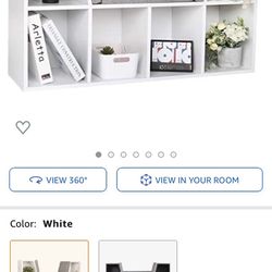 25" Reading Nook Organizer with Cushion , 6-Cubby Kids Bookcase Reading Nook, Wooden Storage Shelf Bookcase for Children Bedroom, White