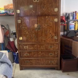 1070’s Drexel Heritage Chinoiserie Armoire Dresser