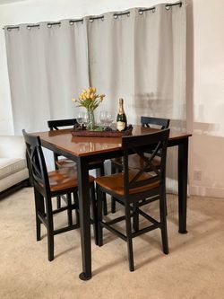 Counter Height Pub Dining Table With 4 Chairs